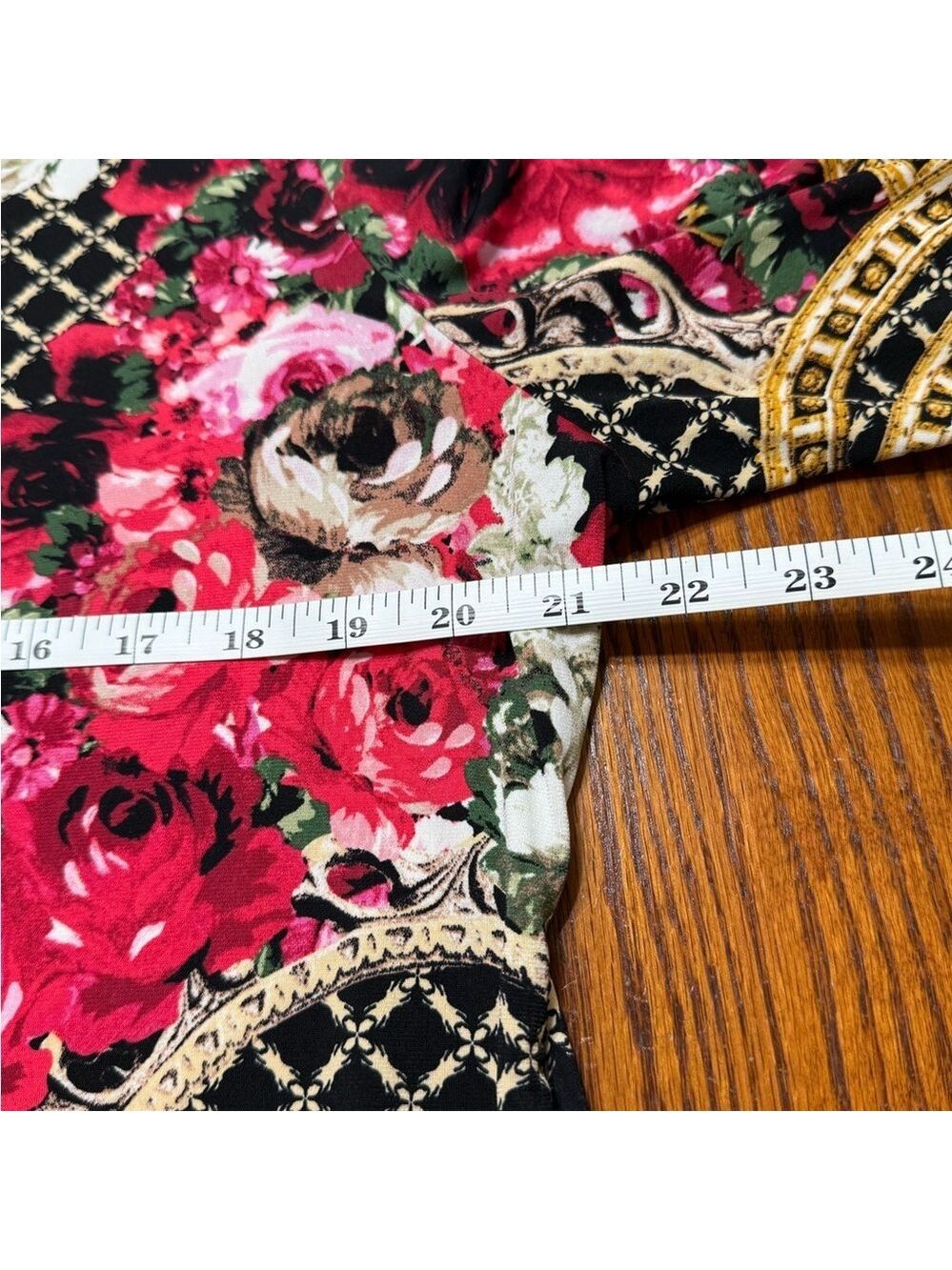 JM Collection Floral V Neck Tunic Blouse XL - Picture 10 of 11